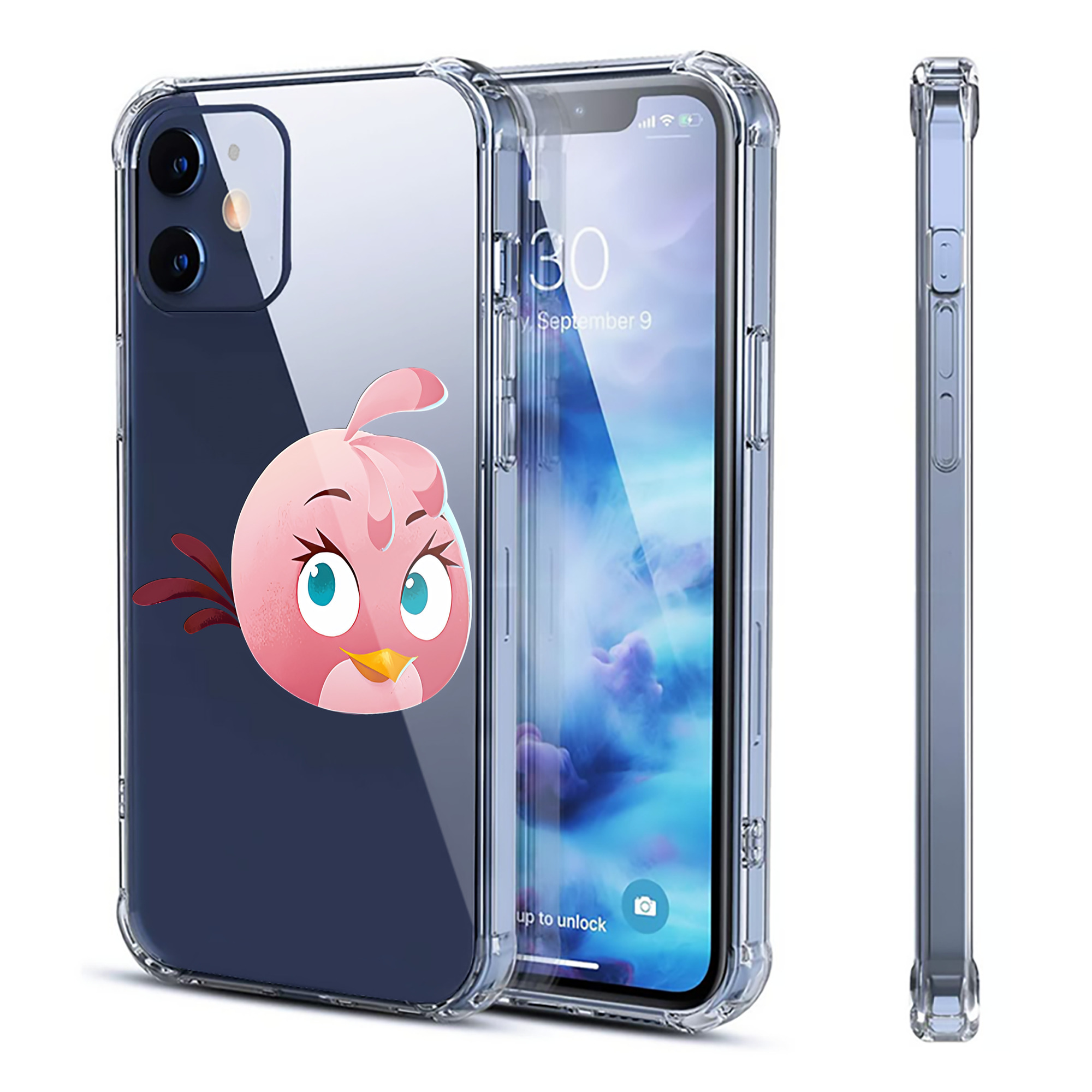 （画像用） Angry Birds アングリーバード 【iPhone 12シリーズ対応】透明スマホケース（クリアソフトケース）